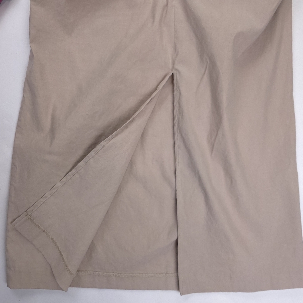 New Anthropologie Beige Layered Ruche Dress  Sz L - Picture 6 of 11